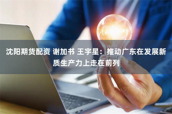 沈阳期货配资 谢加书 王宇星：推动广东在发展新质生产力上走在前列